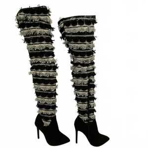 Elegant Collection Black/Gray Baylee Stiletto | Women’s Size 6.5